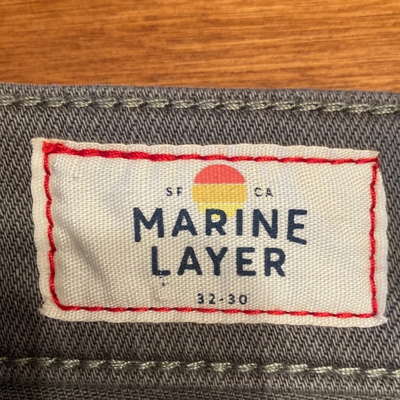 Marine Layer Jeans Slim Fit Gray Sage Green Waist 32 Length 30 - Picture 3 of 4